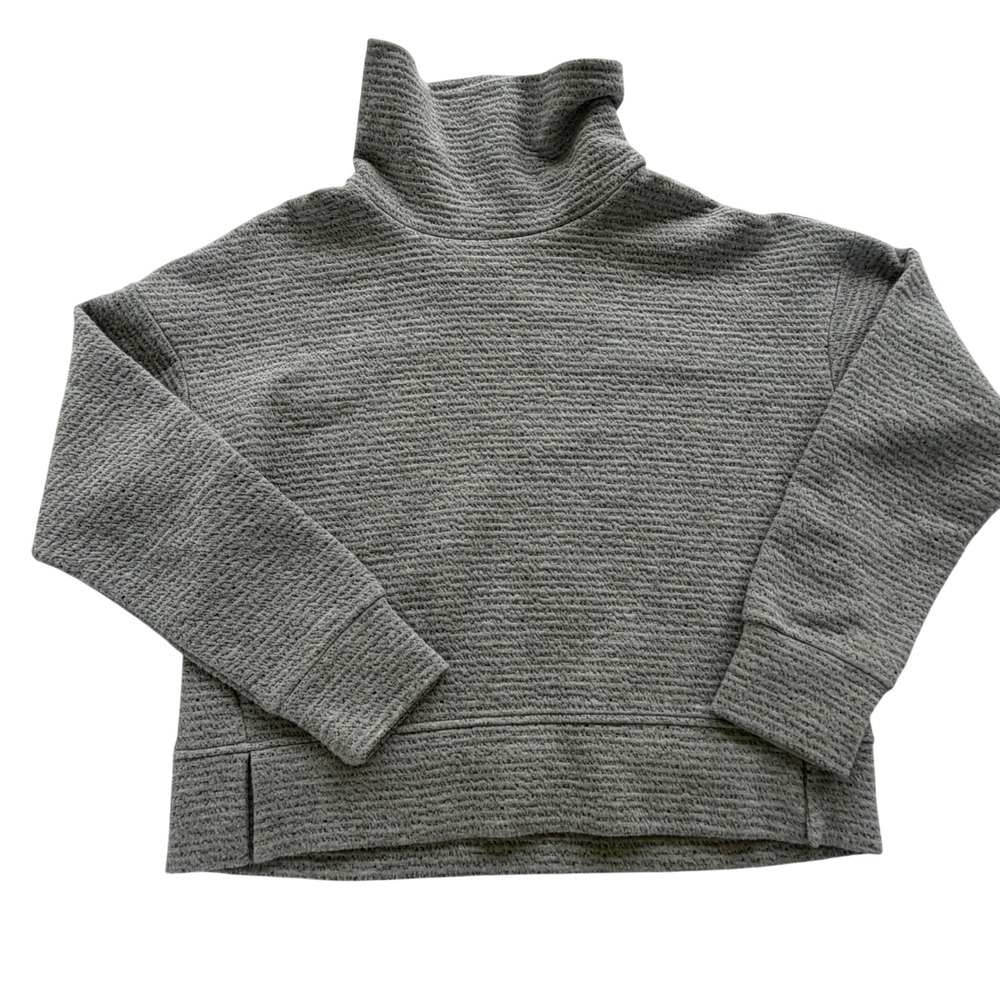 CALIA by Carrie Underwood Lunar Jacquard Funnel Neck Pullover Sweater Gray Med